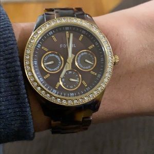 Tortoise Shell Fossil Watch